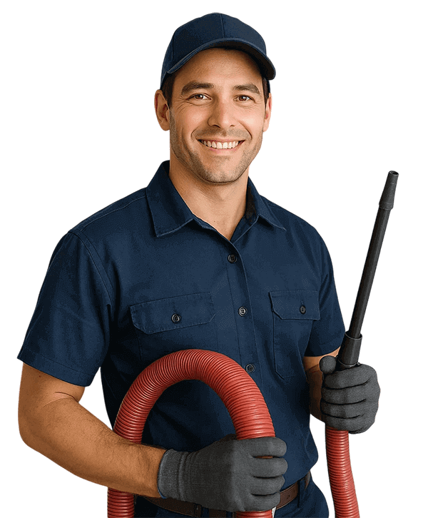 Meadows Place TX Air Ducts Cleaning technician holding HVAC tools