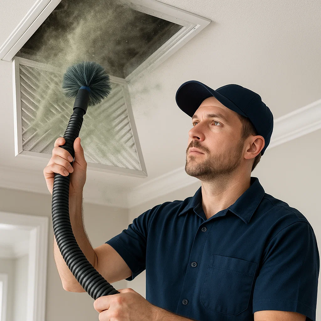 Meadows Place TX air duct technician improving airflow to boost HVAC efficiency and lower energy costs